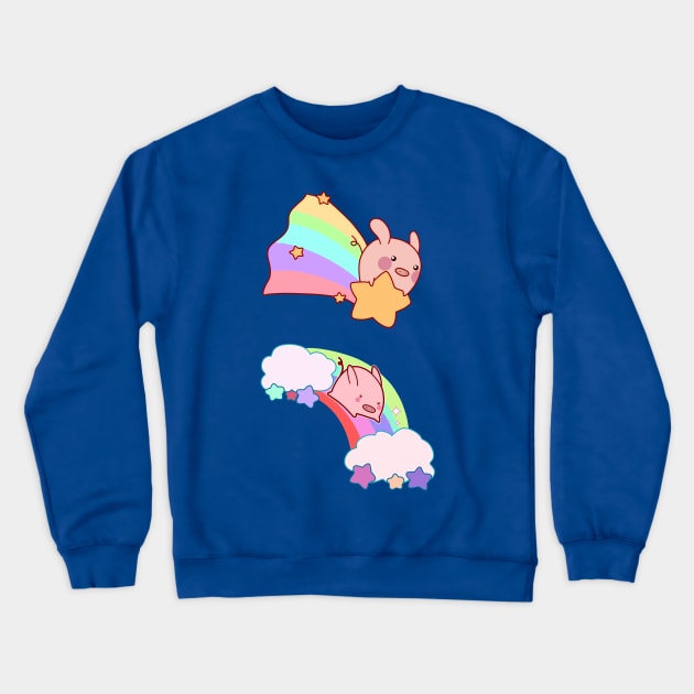 Rainbow Pigs Crewneck Sweatshirt by saradaboru